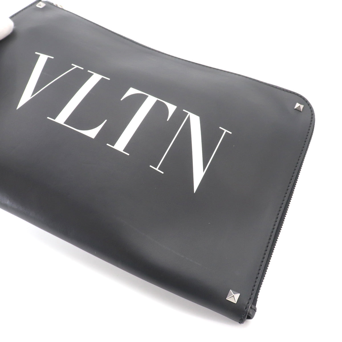 VLTN Clutch Bag Leather Black Purse