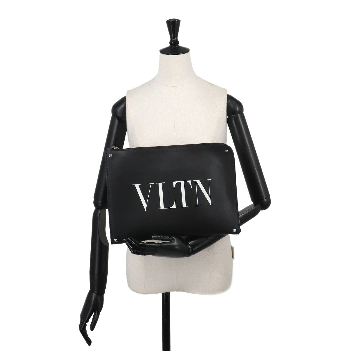 VLTN Clutch Bag Leather Black Purse