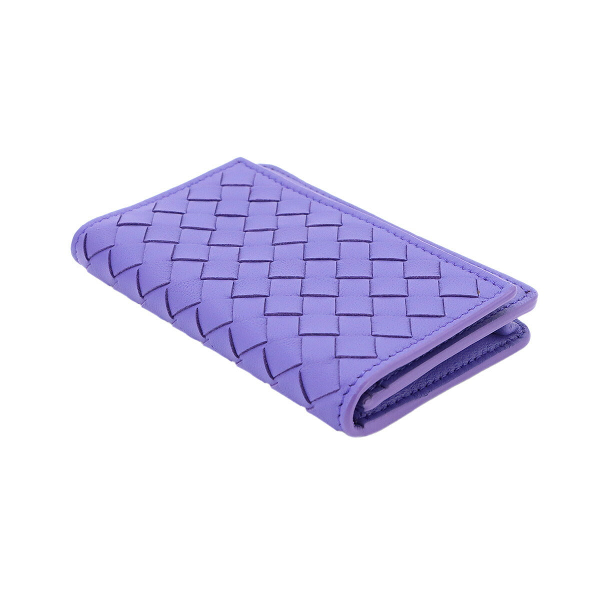 Intrecciato Card Case Leather Purple 133945