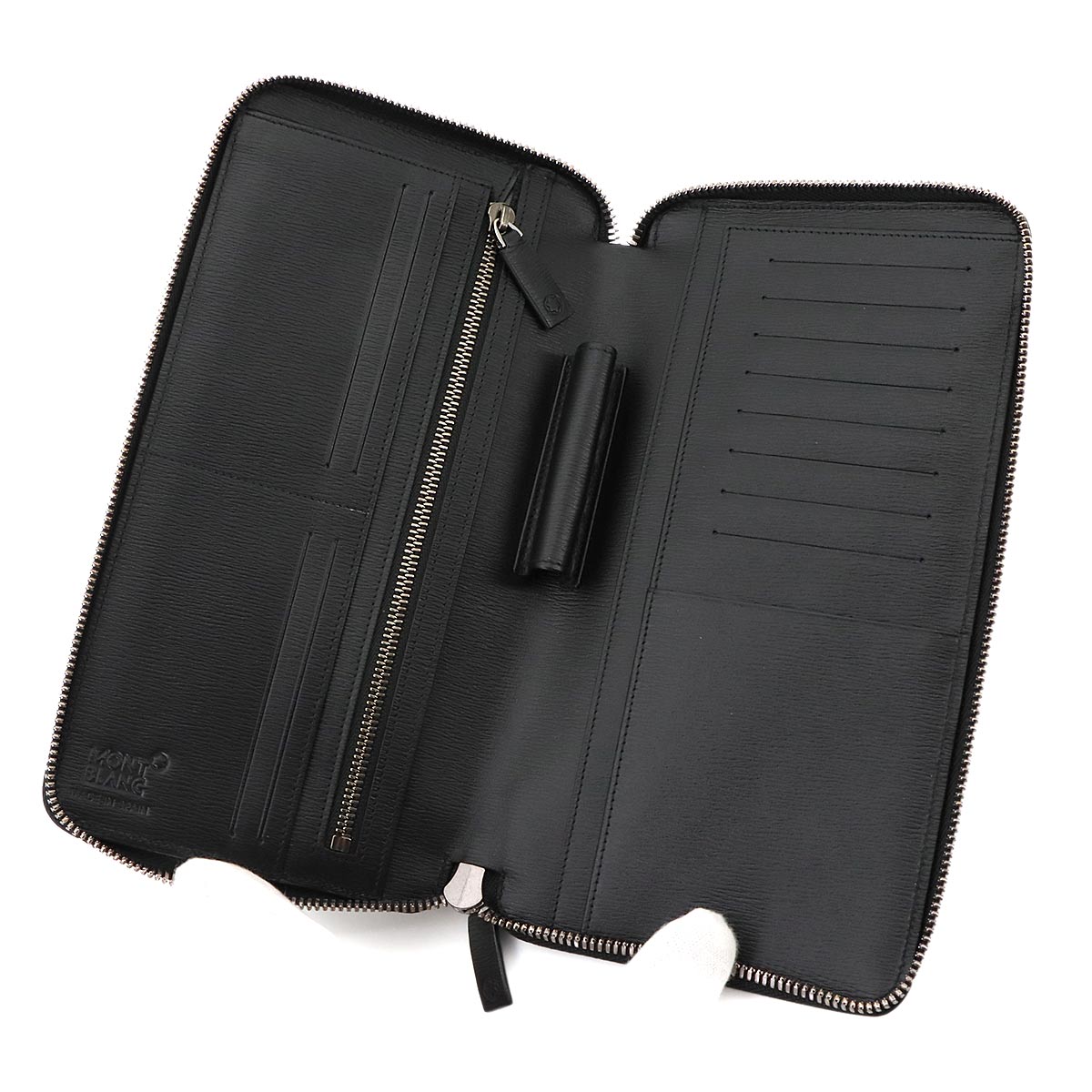 Zipped Around Long Wallet Leather Black
