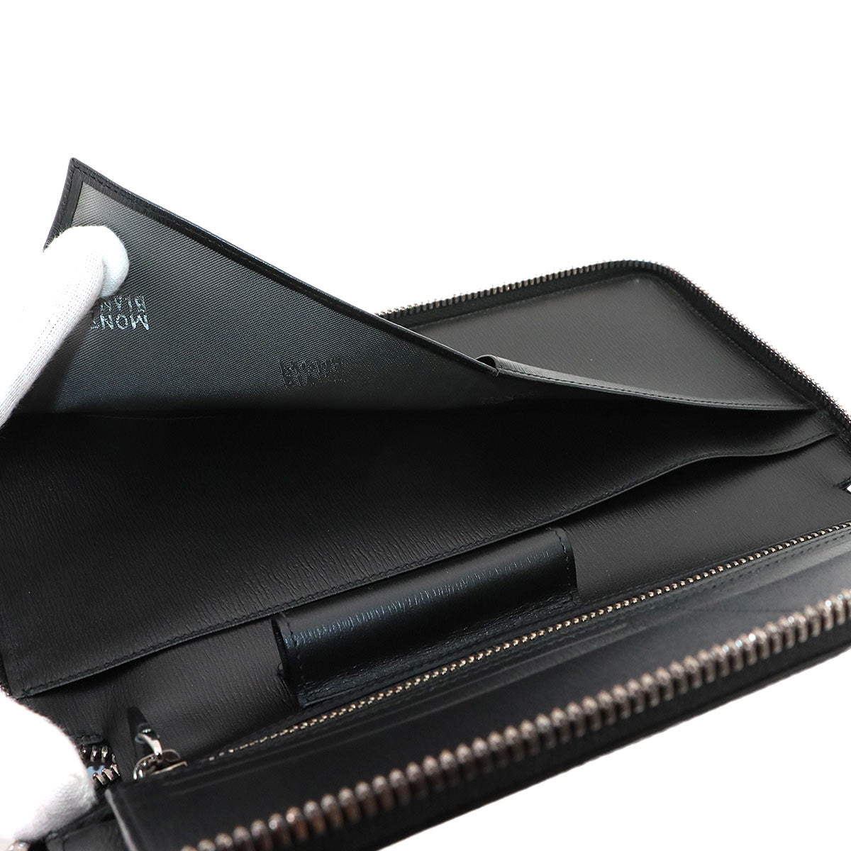 Zipped Around Long Wallet Leather Black