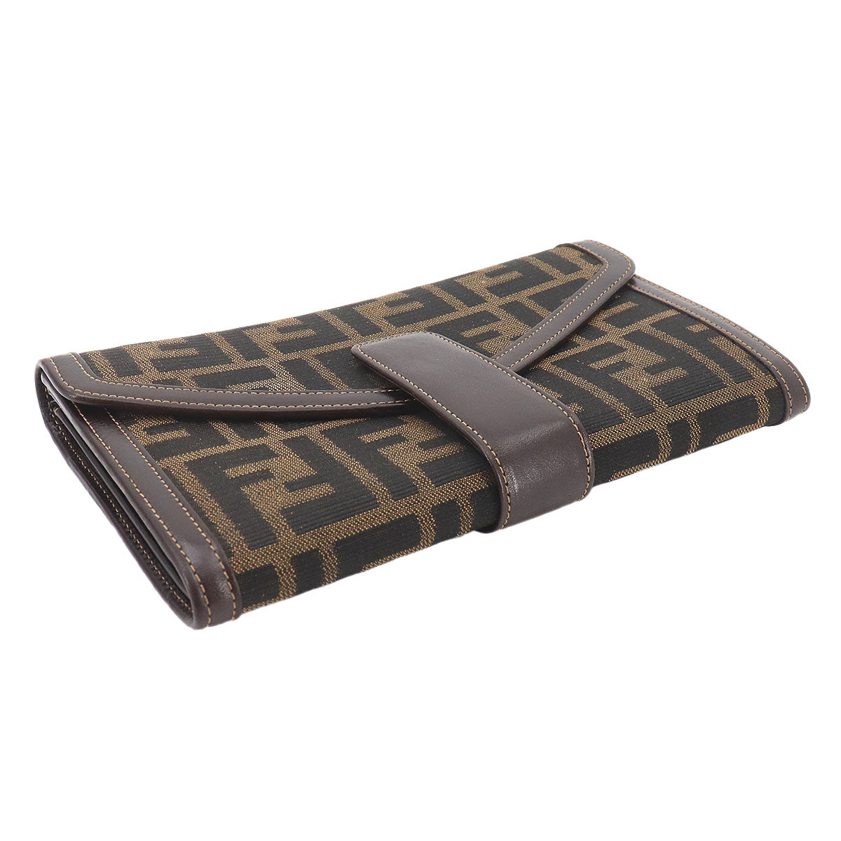 Zucca Long Wallet Canvas Leather Brown 01636 Purse