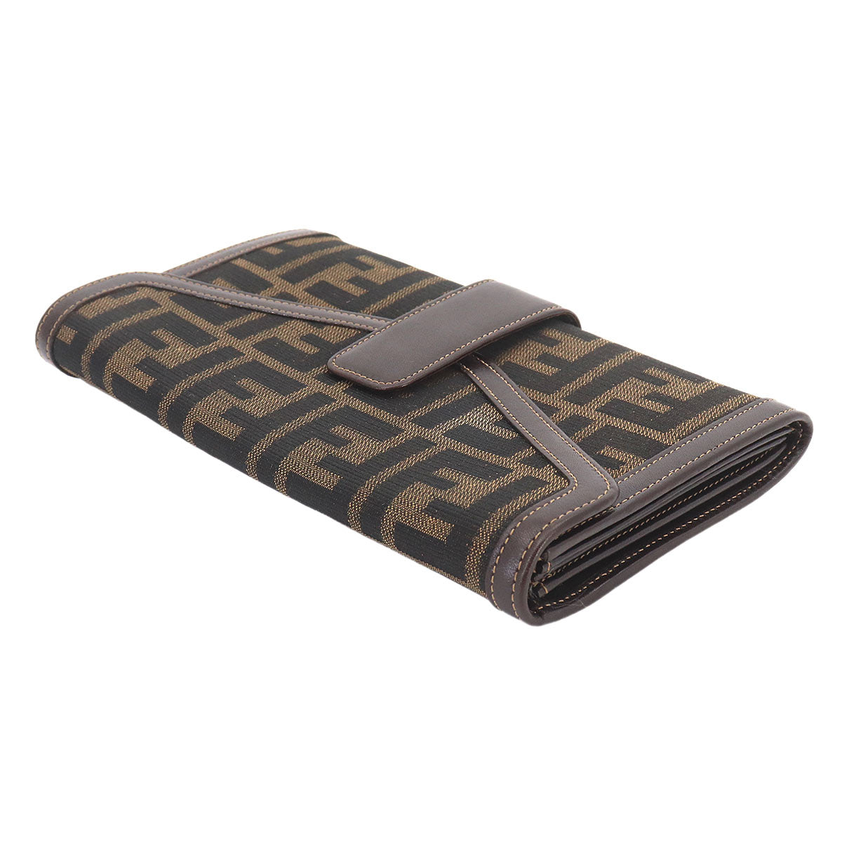 Zucca Long Wallet Canvas Leather Brown 01636 Purse