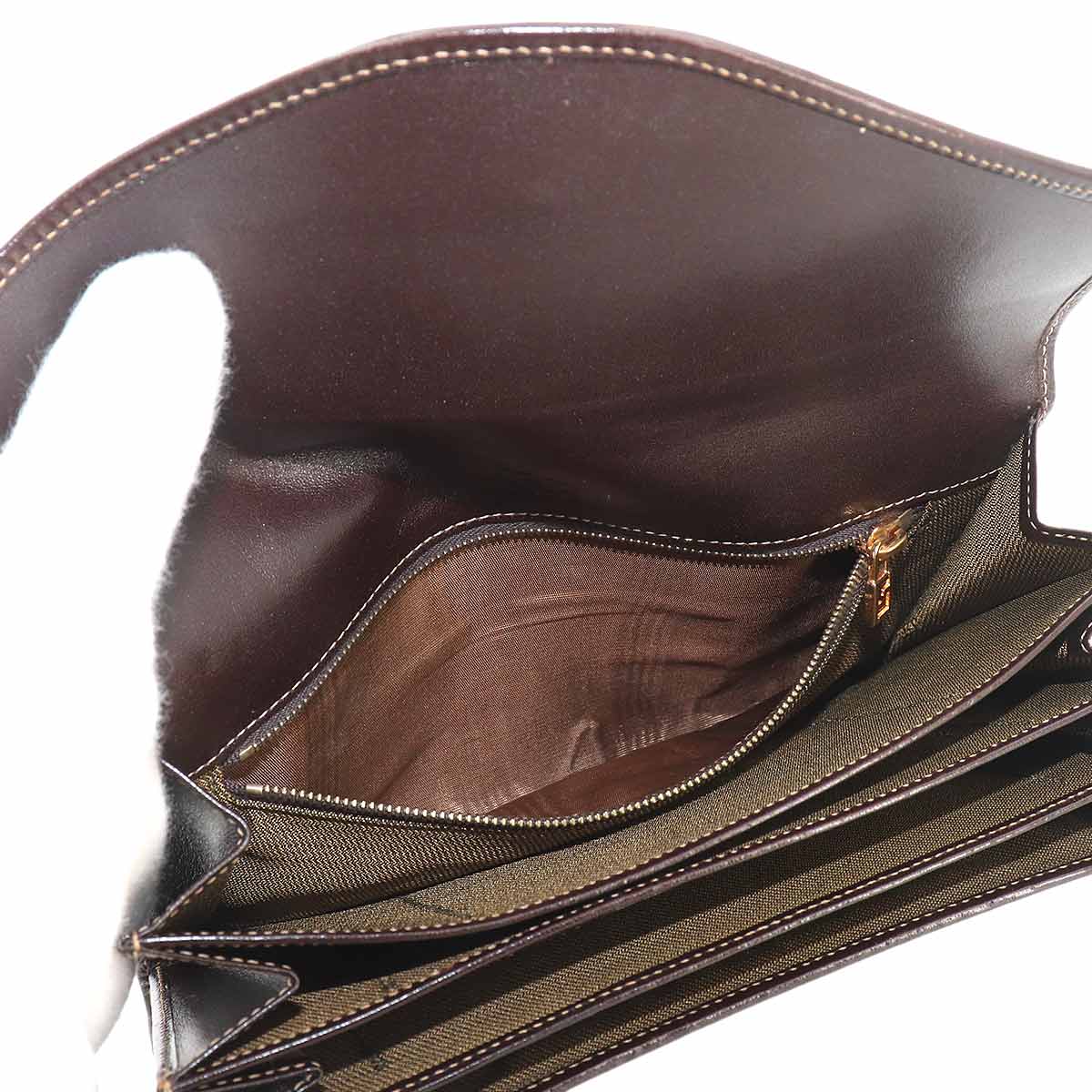 Zucca Long Wallet Canvas Leather Brown 01636 Purse