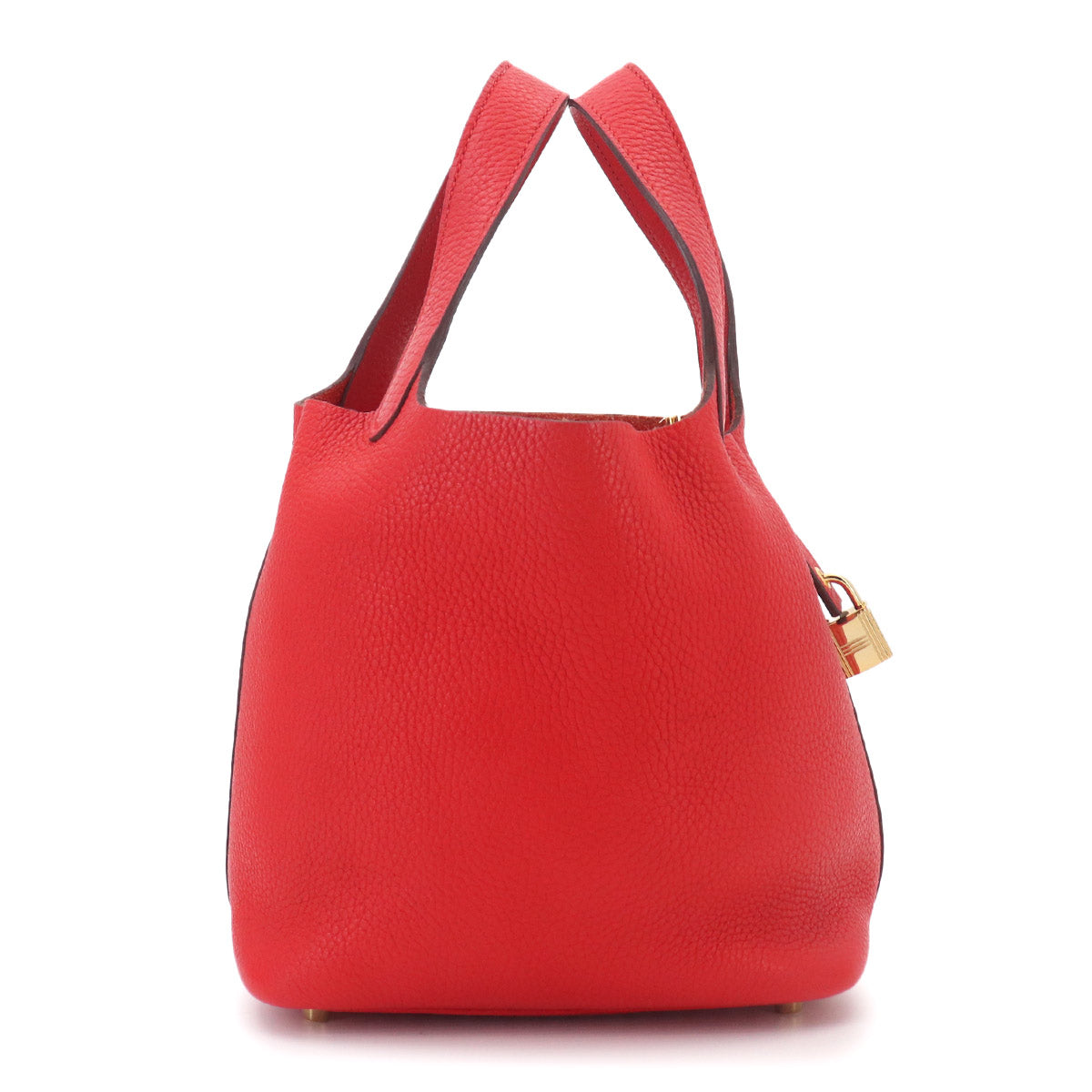 Picotin Lock PM Hand Bag Taurillon Clemence Rouge Tomate