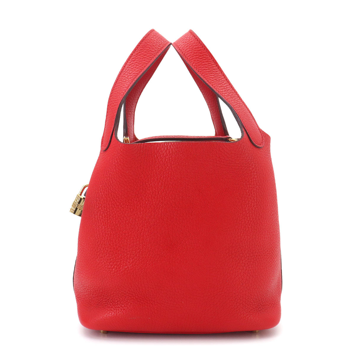 Picotin Lock PM Hand Bag Taurillon Clemence Rouge Tomate