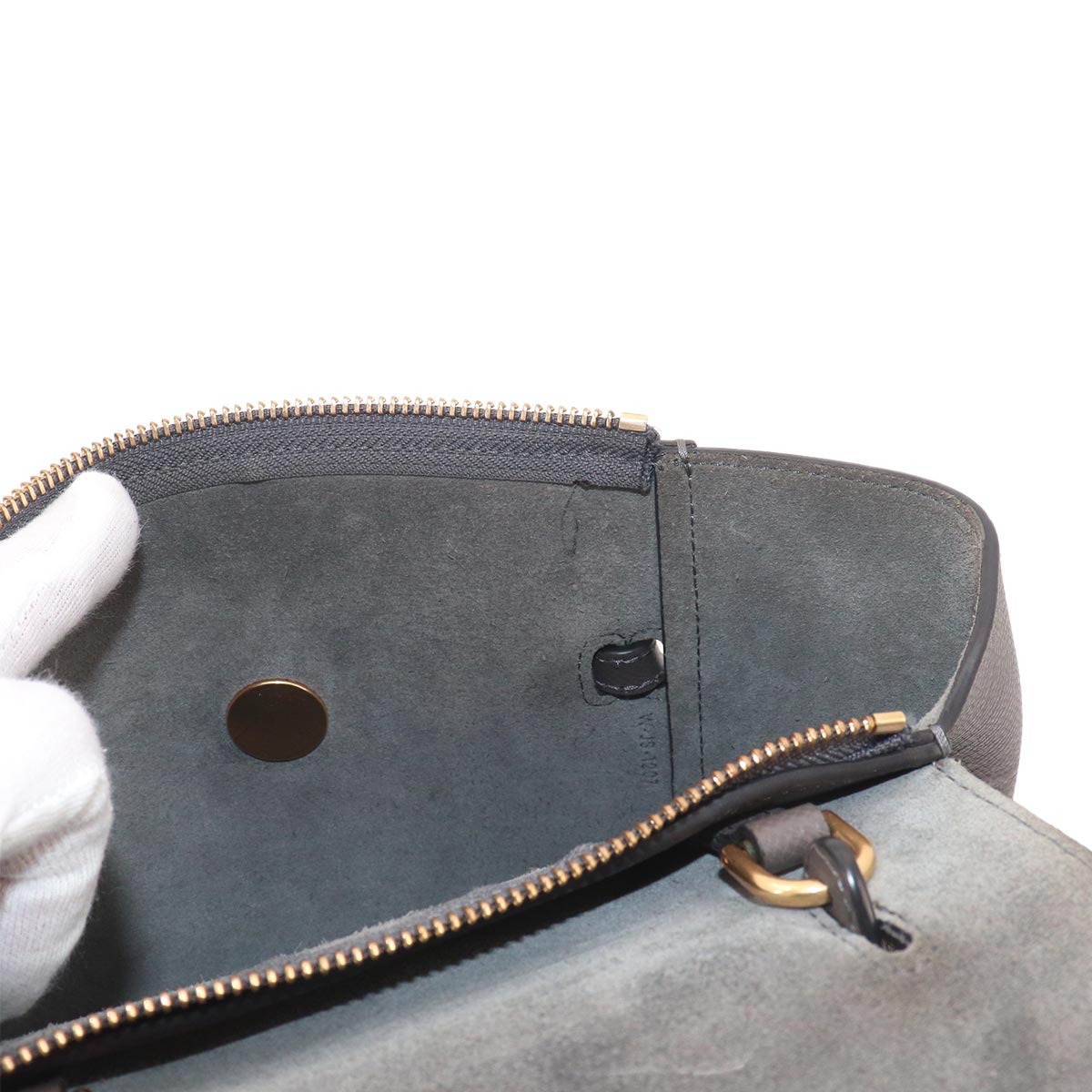 Belt Bag Nano 2way Hand Shoulder Bag Leather Gray 189003