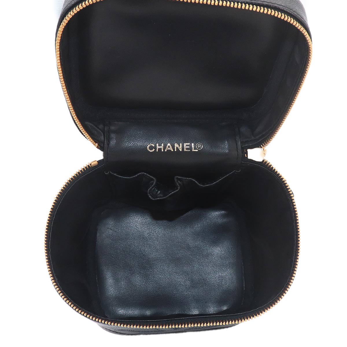 Vanity Hand Bag Leather Black A01998 Coco Logos Vintage Purse