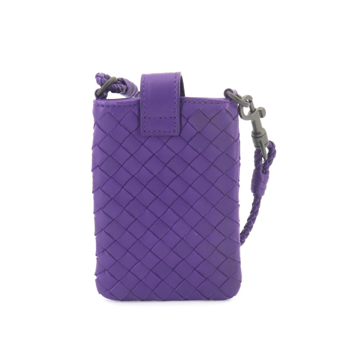 Intrecciato Phone Case Pouch Leather Purple 172765