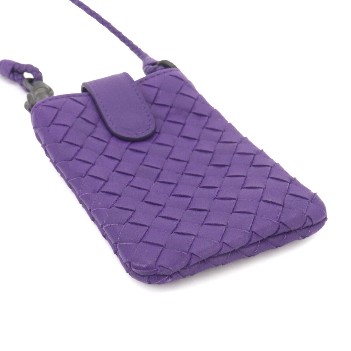 Intrecciato Phone Case Pouch Leather Purple 172765