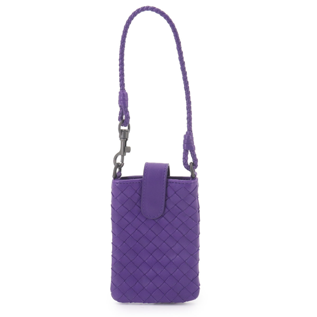 Intrecciato Phone Case Pouch Leather Purple 172765
