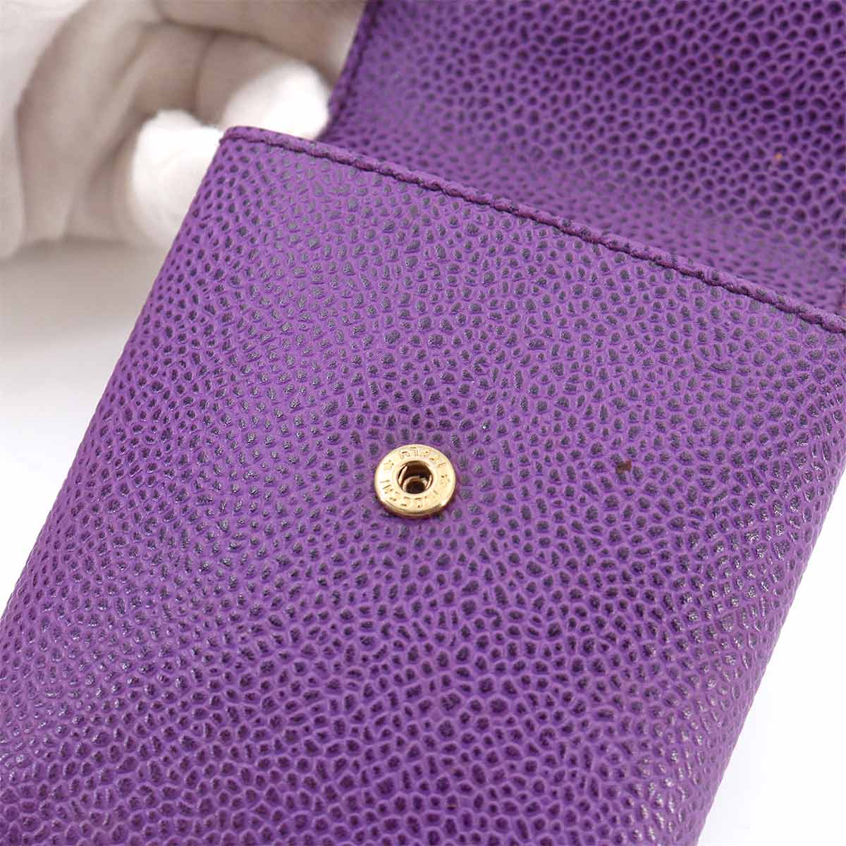 Cavier Skin Cigarette Case Leather Purple A13511 Accessories