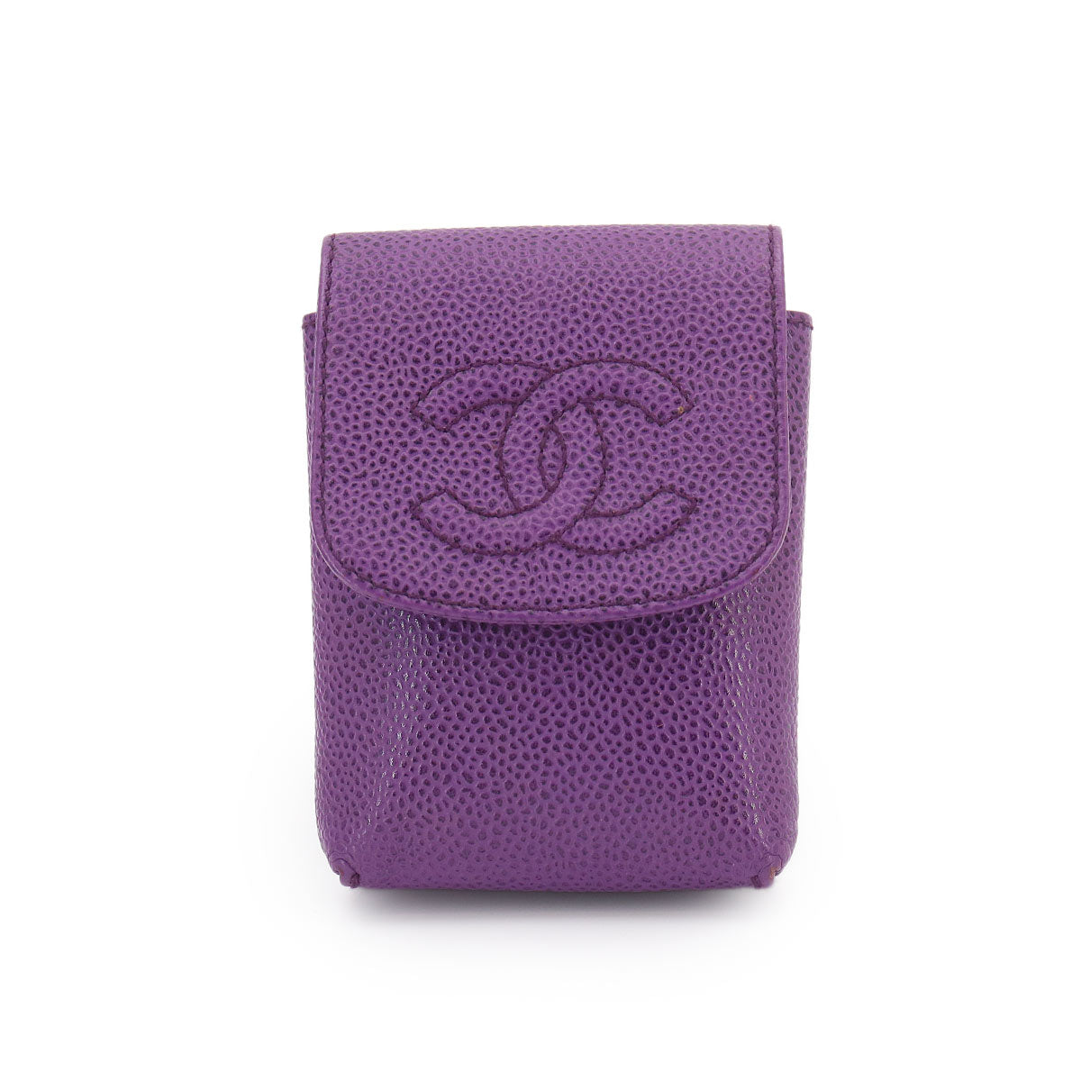 Cavier Skin Cigarette Case Leather Purple A13511 Accessories