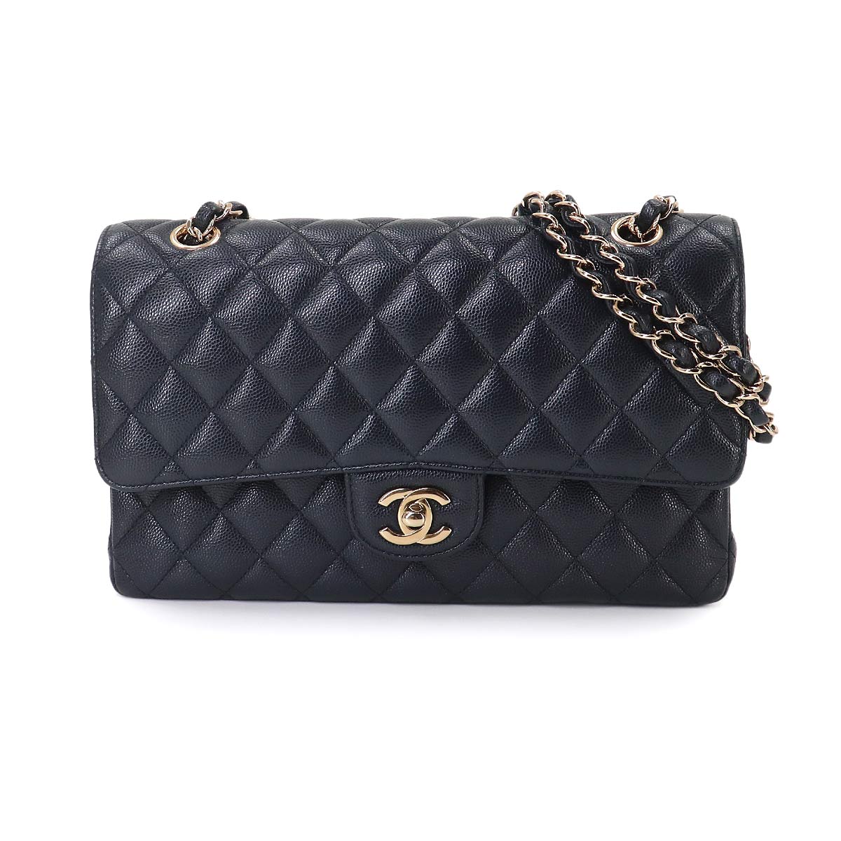 Matelasse 25 Chain Shoulder Bag Leather Navy A01112 Purse