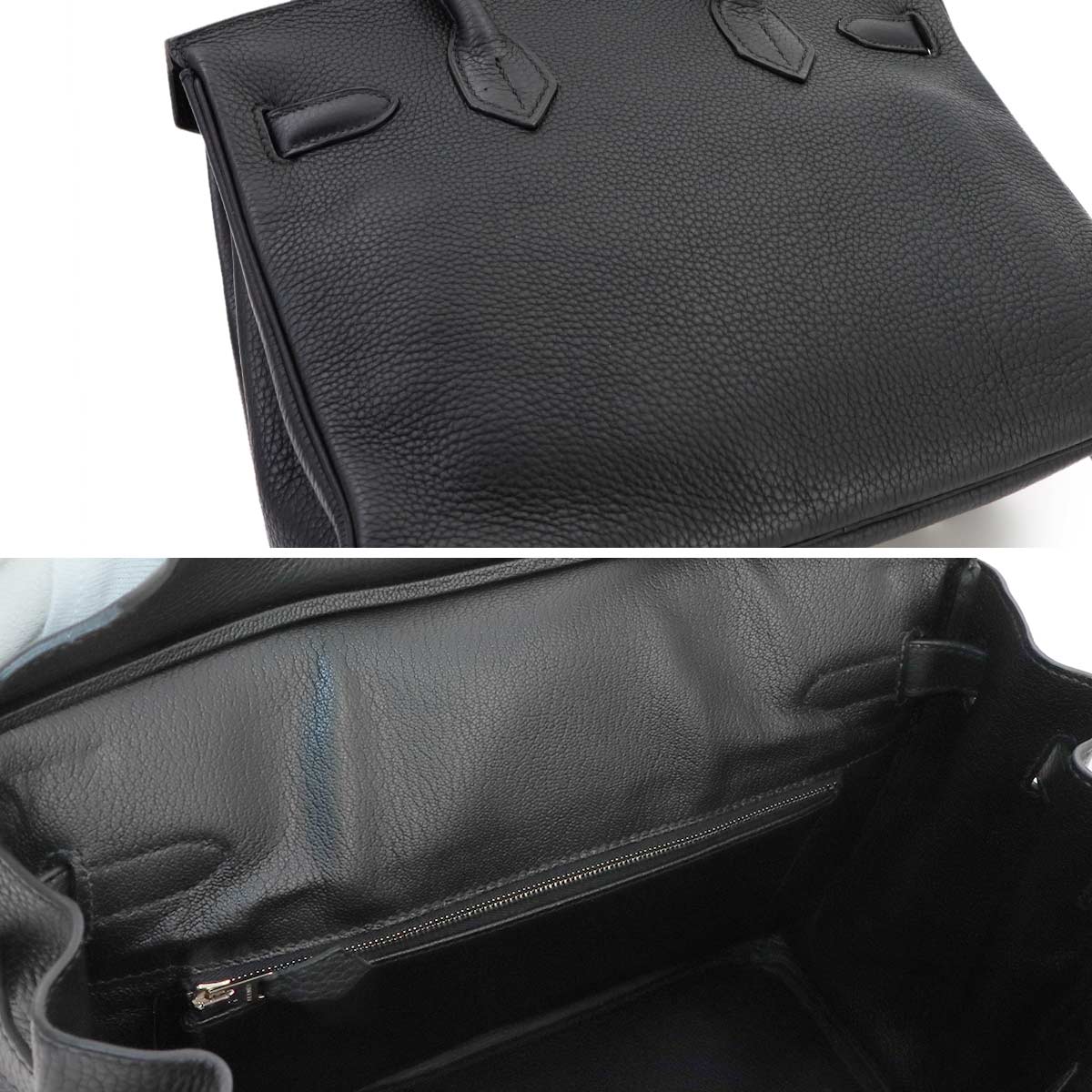 Birkin 30 Veau Togo Black Hand Bag Noir Purse