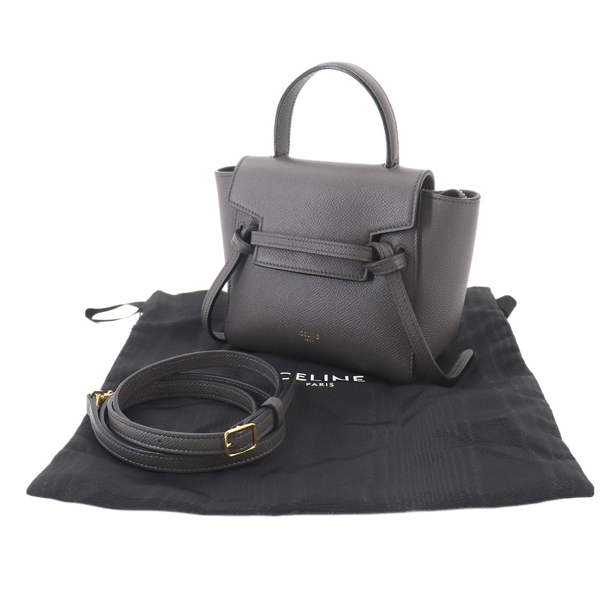Belt Bag Piko Hand Shoulder Bag Leather Gray 194263