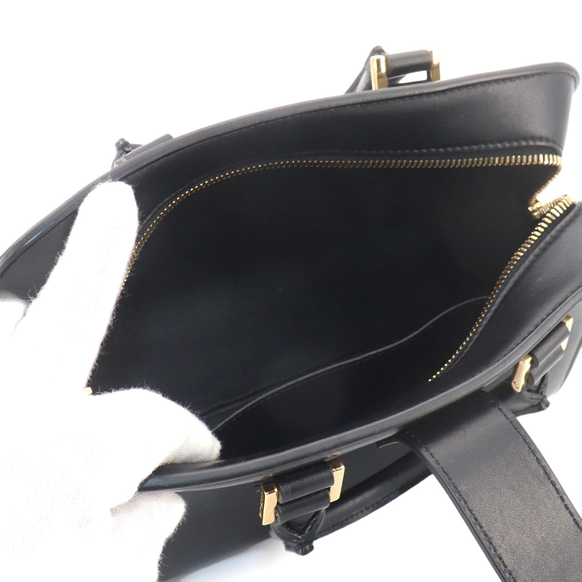 Baby Cabas Hand Shoulder Bag Leather Black 568853
