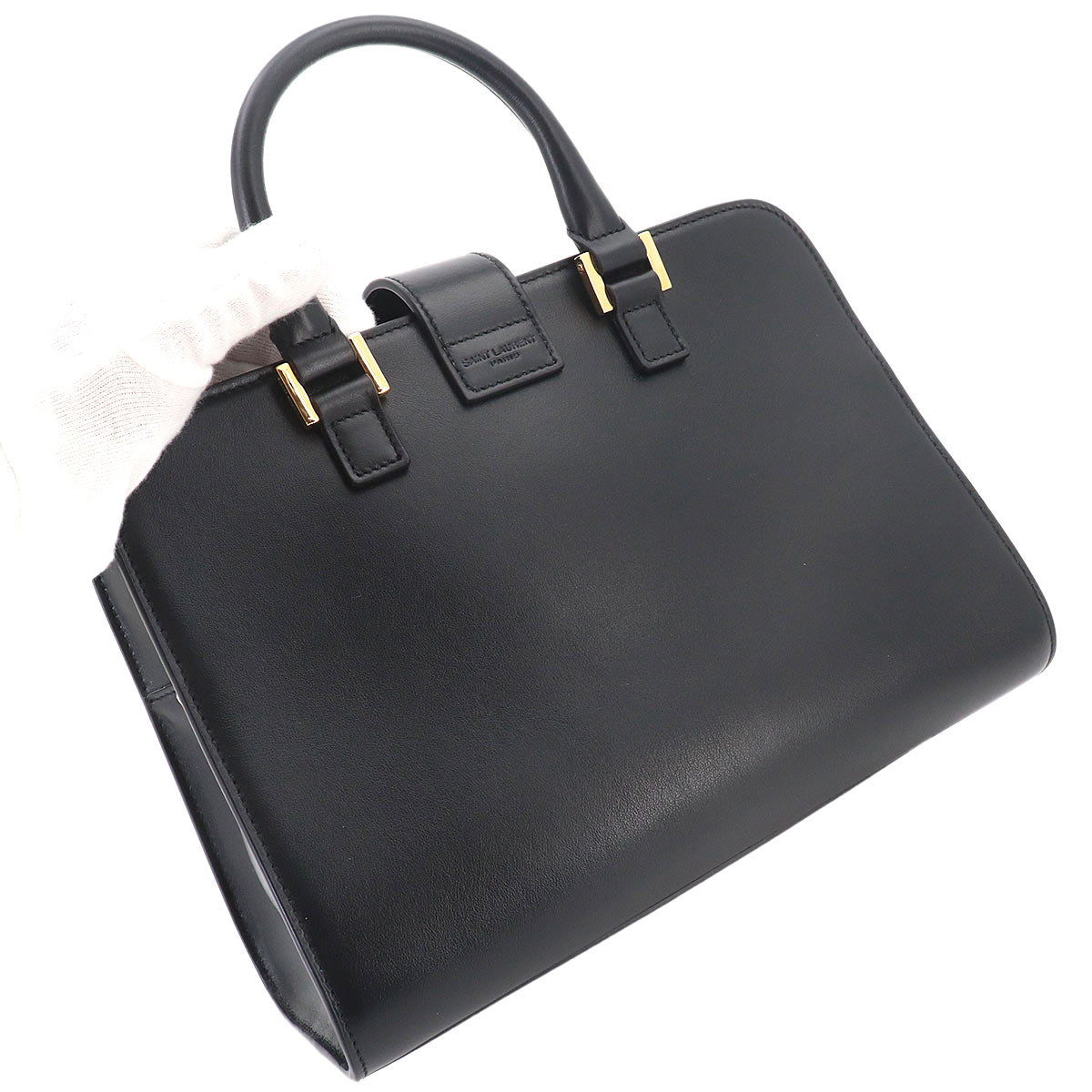 Baby Cabas Hand Shoulder Bag Leather Black 568853