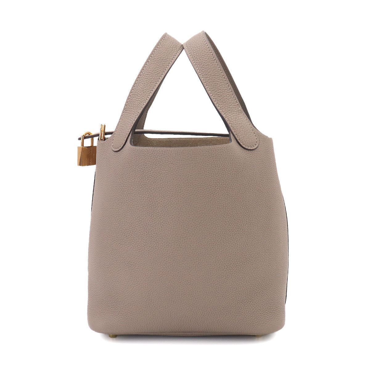 Picotin Lock PM Hand Bag Taurillon Maurice Gris Asphalte
