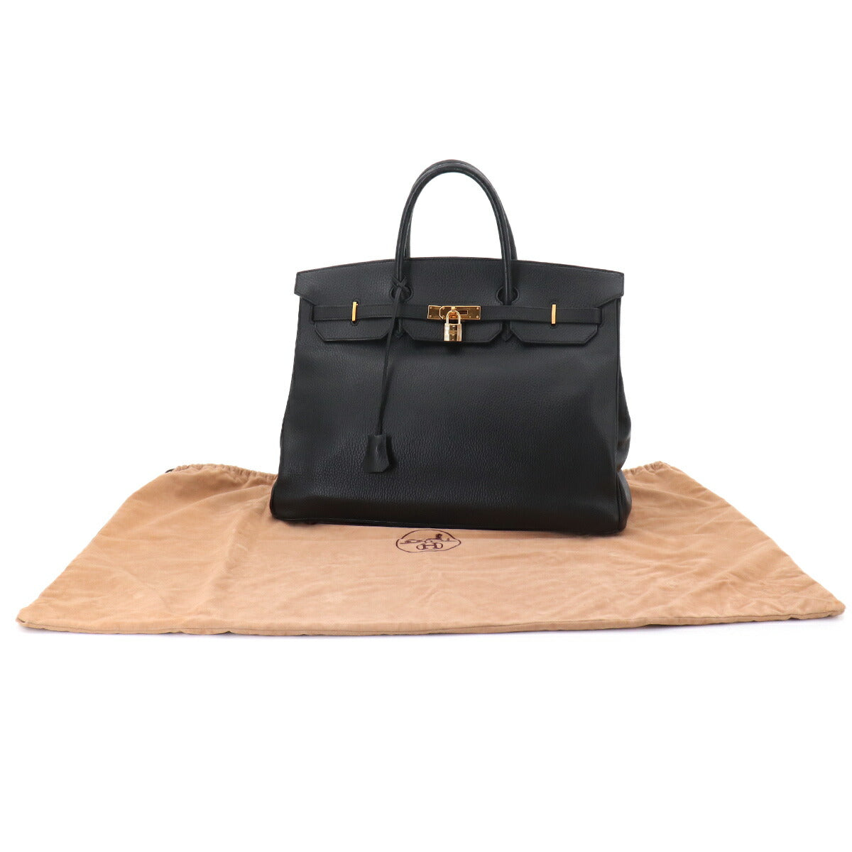 Birkin 40 Ardennes Leather Black Hand Bag Vintage Purse