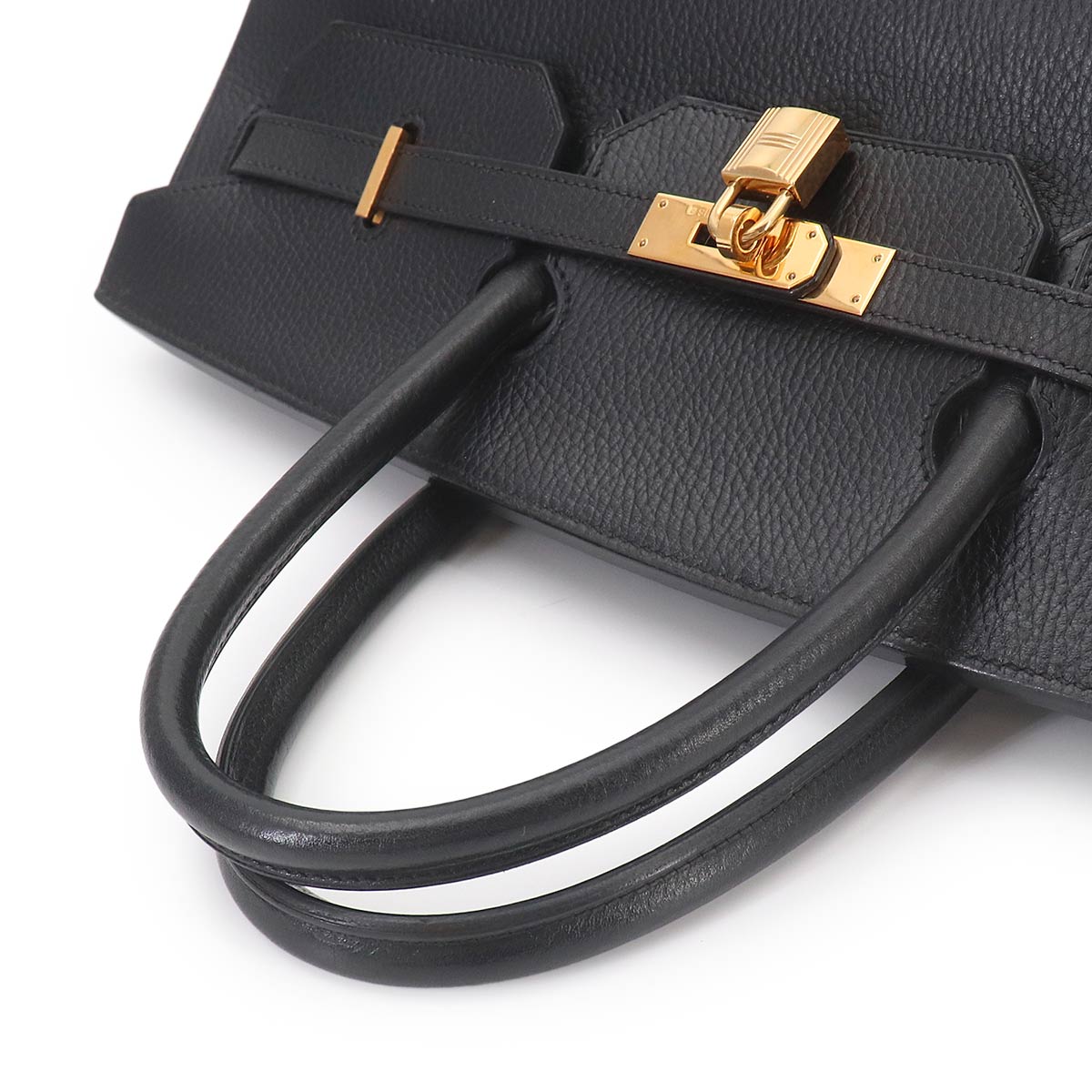 Birkin 40 Ardennes Leather Black Hand Bag Vintage Purse