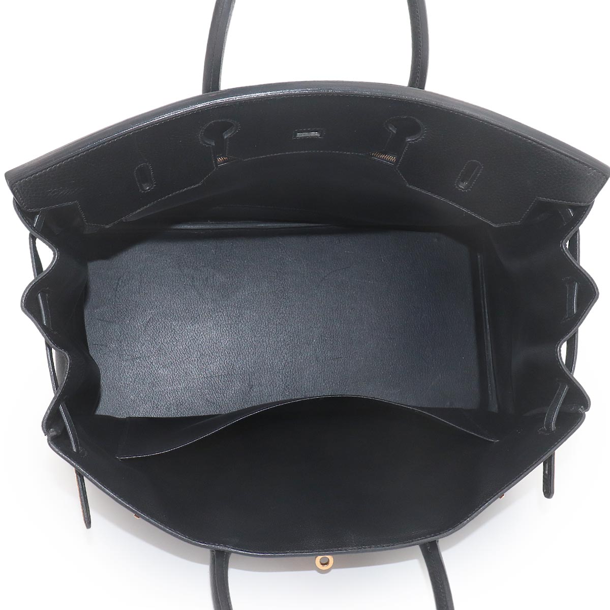 Birkin 40 Ardennes Leather Black Hand Bag Vintage Purse