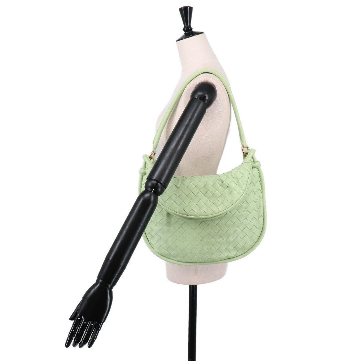 Intrecciato Medium Gemelli Shoulder Bag Leather Green