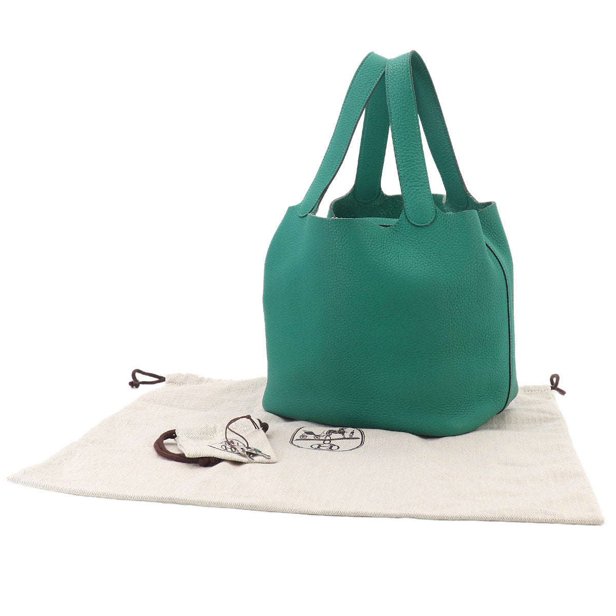 Picotin Lock MM Hand Bag Taurillon Clemence Vert Verone