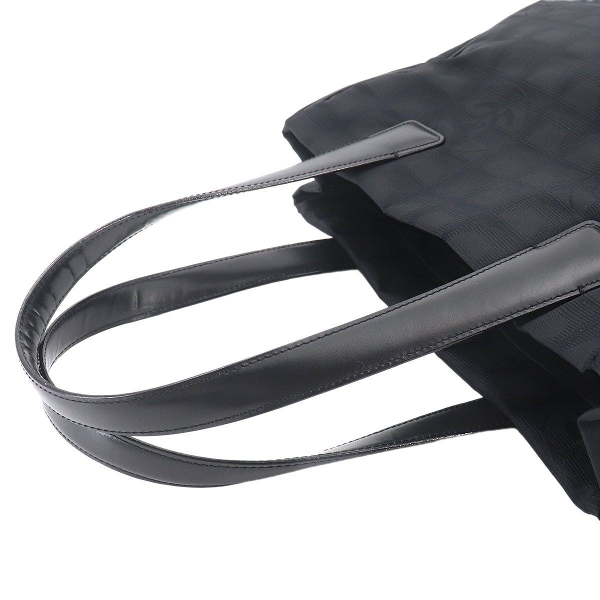 New Travel Line Tote PM Bag Nylon Jacquard Leather Black A20457