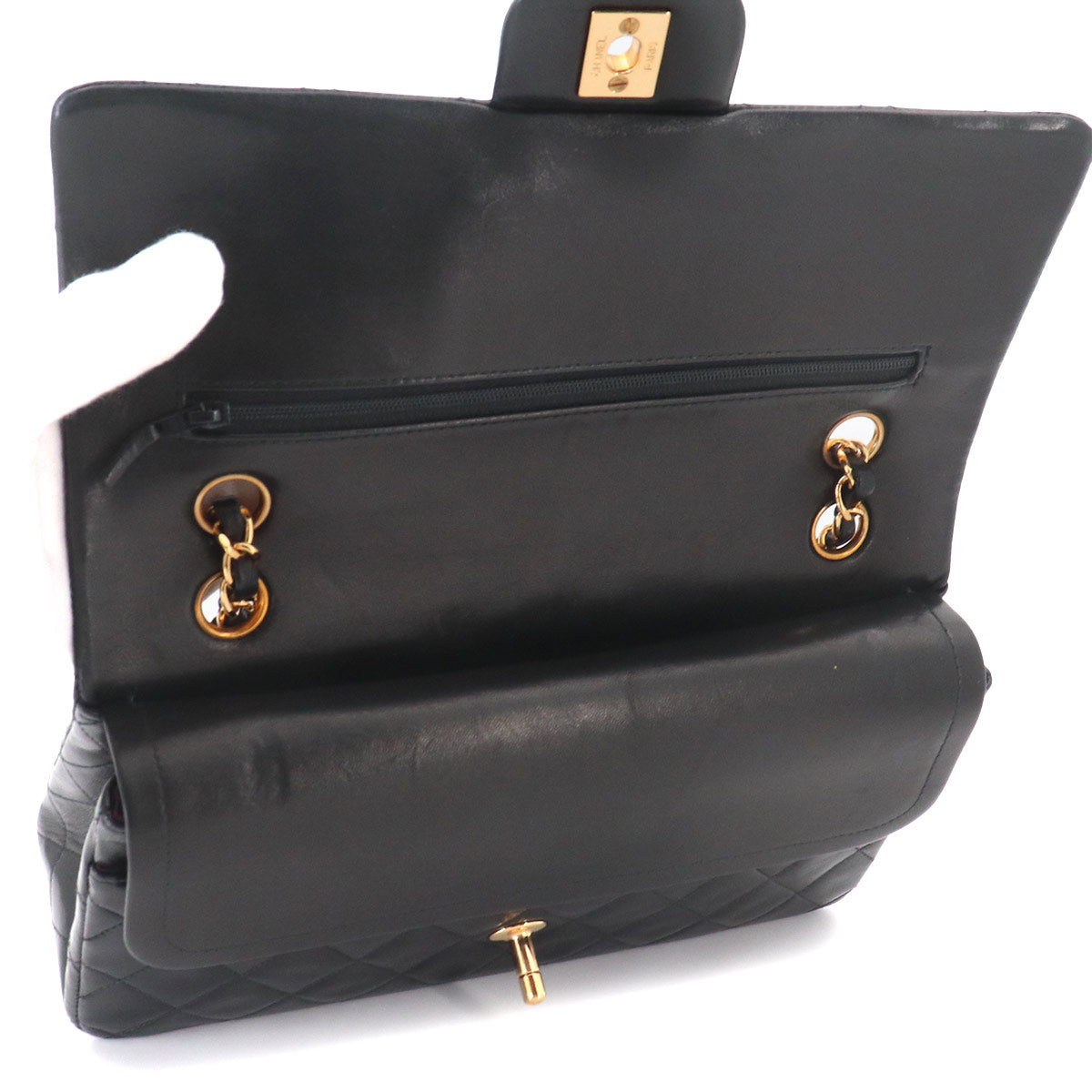Matelasse 25 Chain Shoulder Bag Leather Black A01112 Vintage