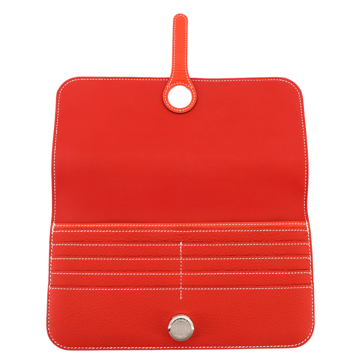 Dogon Long Wallet Togo Geranium Capucine Purse
