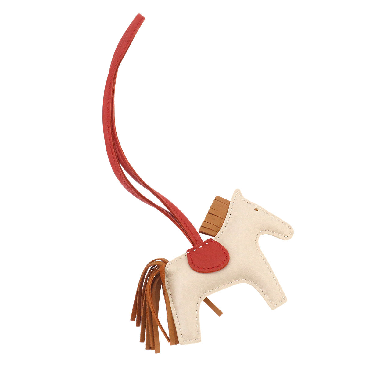 Rodeo PM Bag Charm Agneau Milo Craie Sesami Cornelian