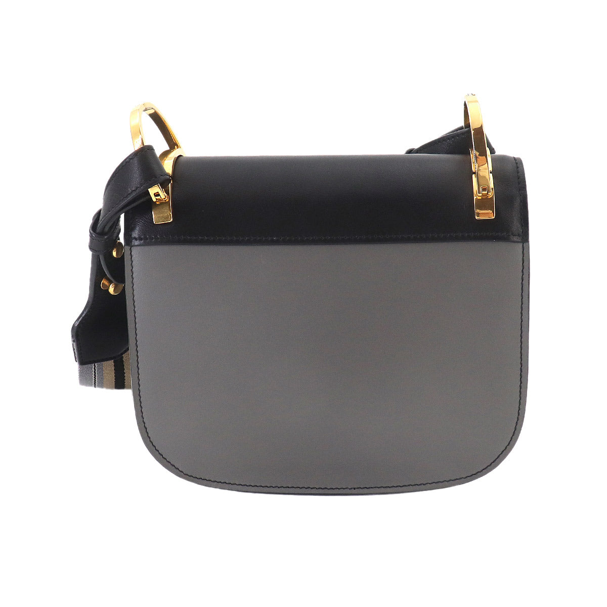 Prada Pionniere Shoulder Bag Leather Gray Black 1BD039