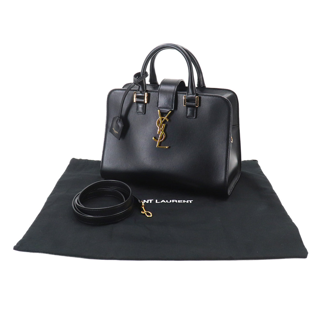 Baby Cabas Hand Shoulder Bag Leather Black 568853