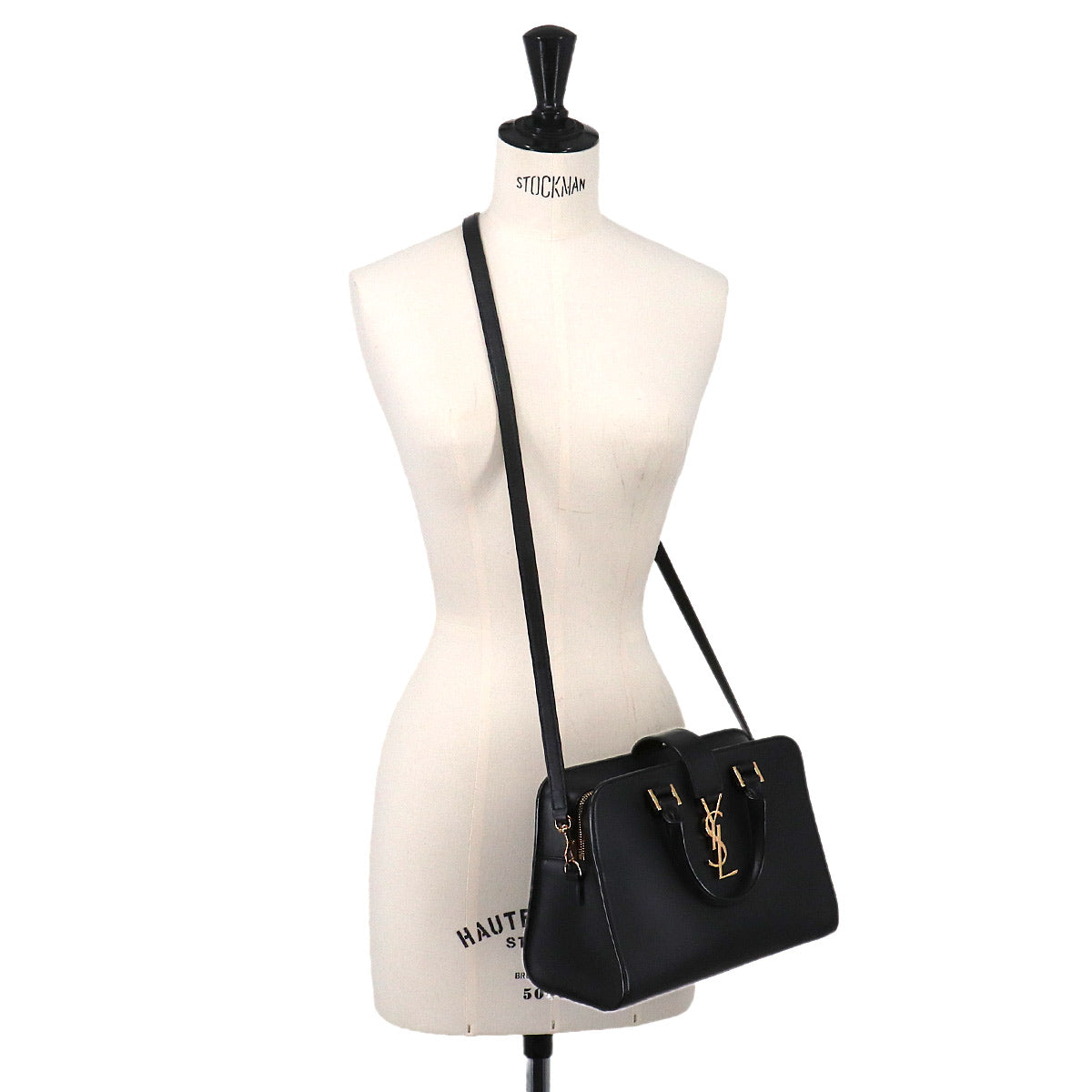 Baby Cabas Hand Shoulder Bag Leather Black 568853