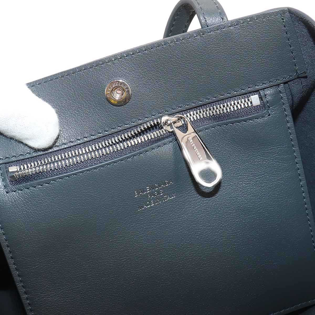 Hourglass Soft Small Tote Shoulder Bag Leather Gray 810415