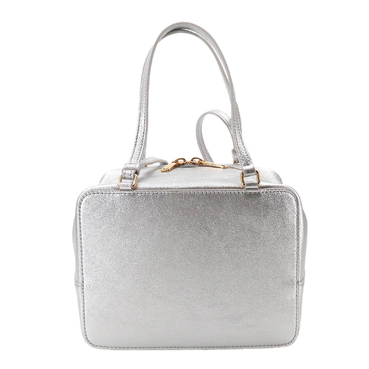 Cuir Triomphe Hand Shoulder Bag Leather Metallic silver