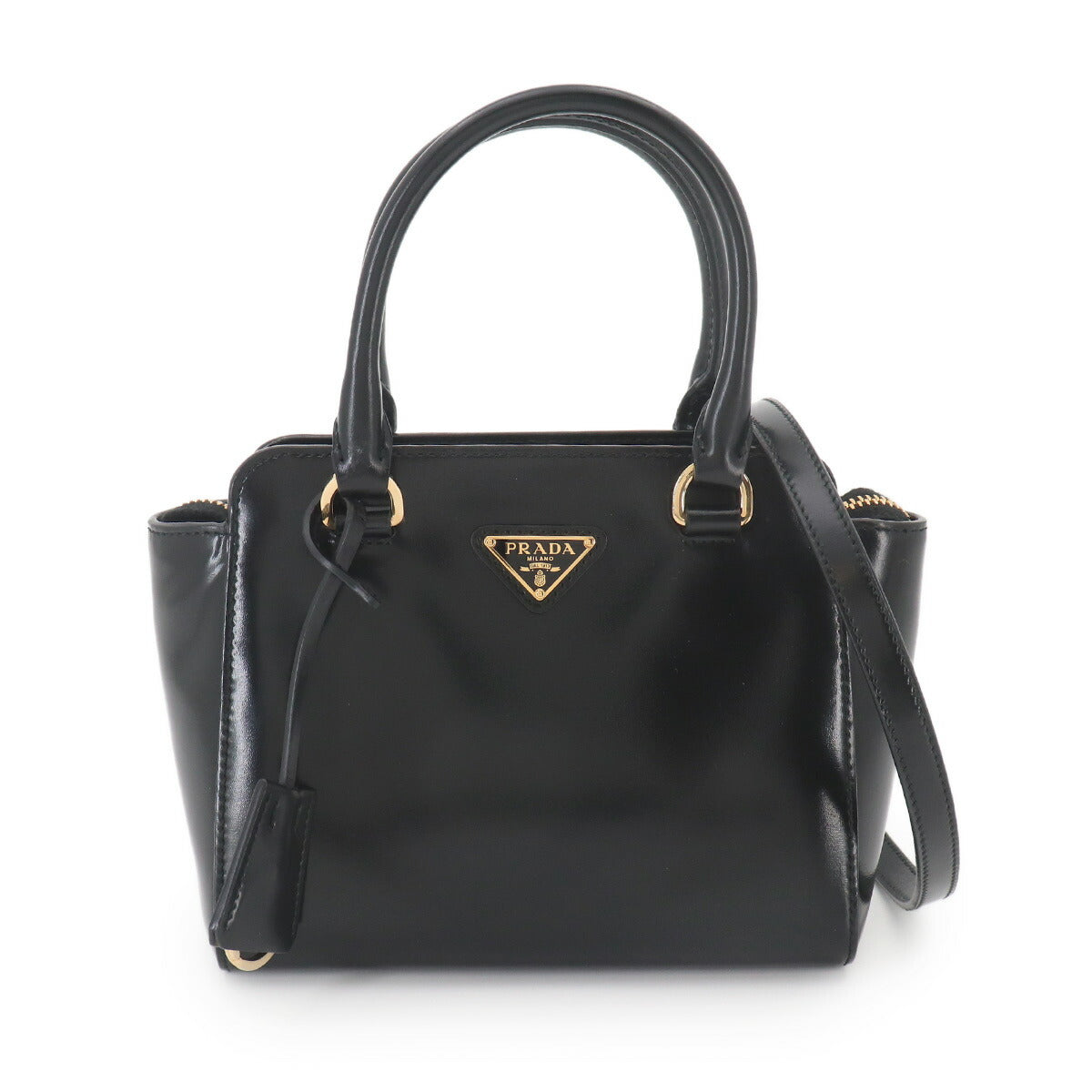 2way Hand Shoulder Bag Leather Nero Black 1BA380 Purse