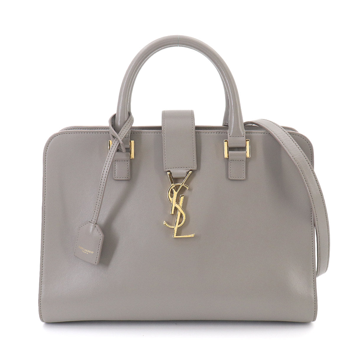 Cabas S Hand Shoulder Bag Leather Gray 472469