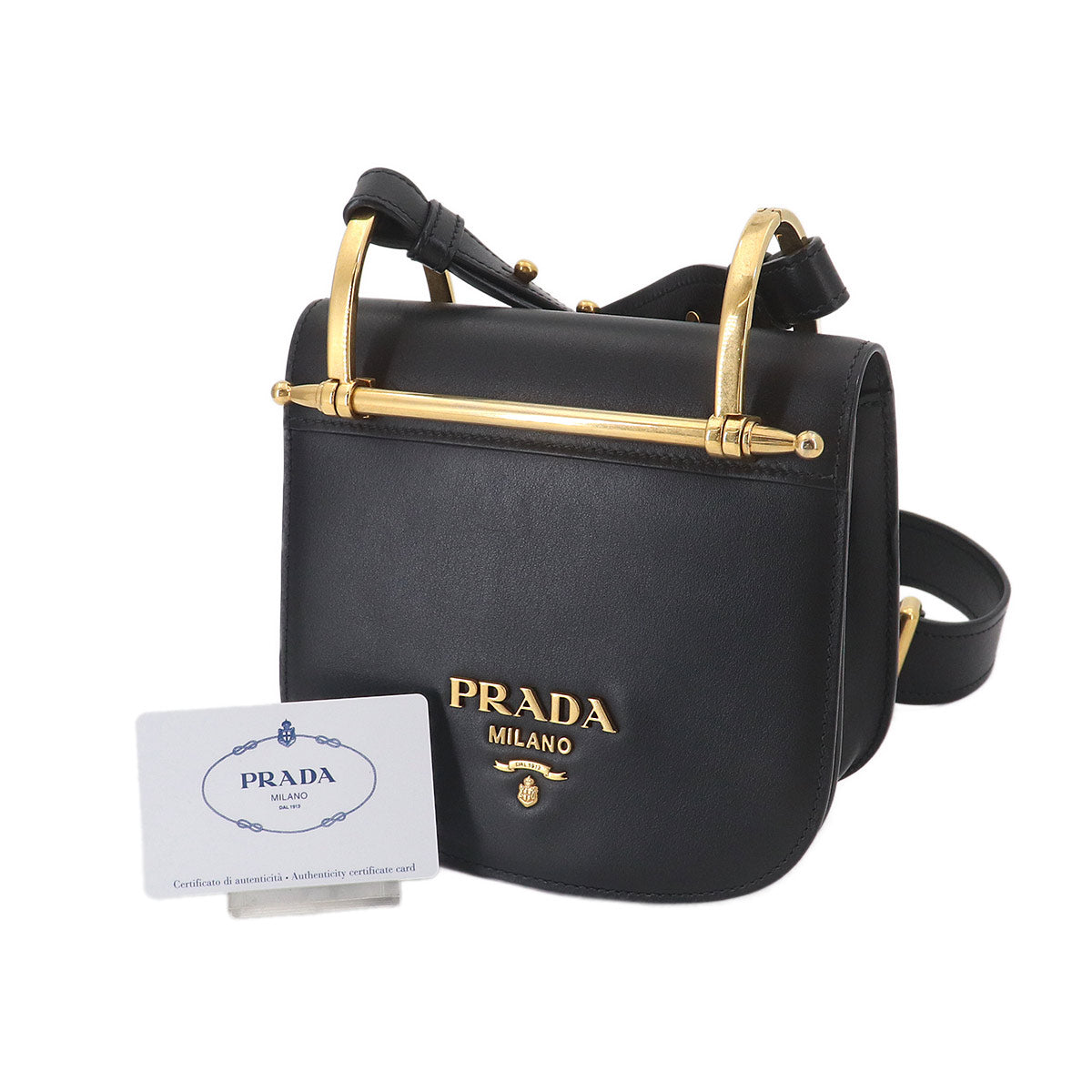 Shoulder Messenger Bag Leather Black Purse