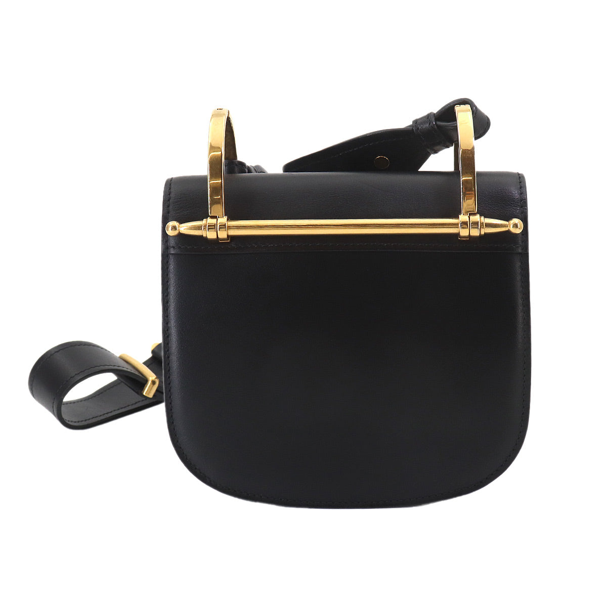 Shoulder Messenger Bag Leather Black Purse