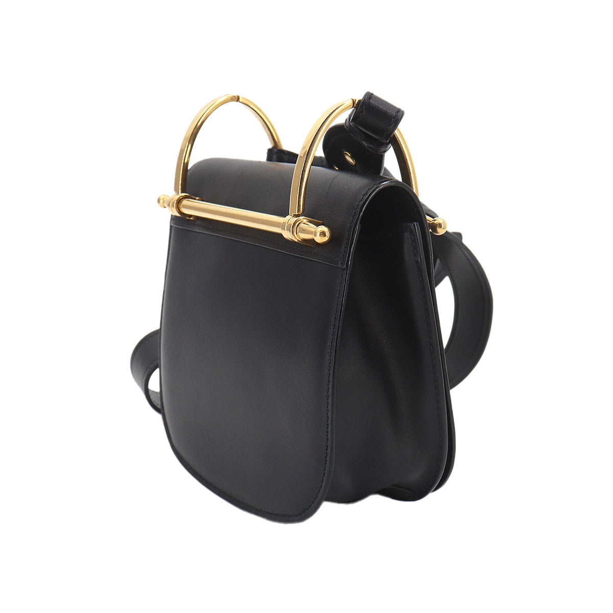Shoulder Messenger Bag Leather Black Purse