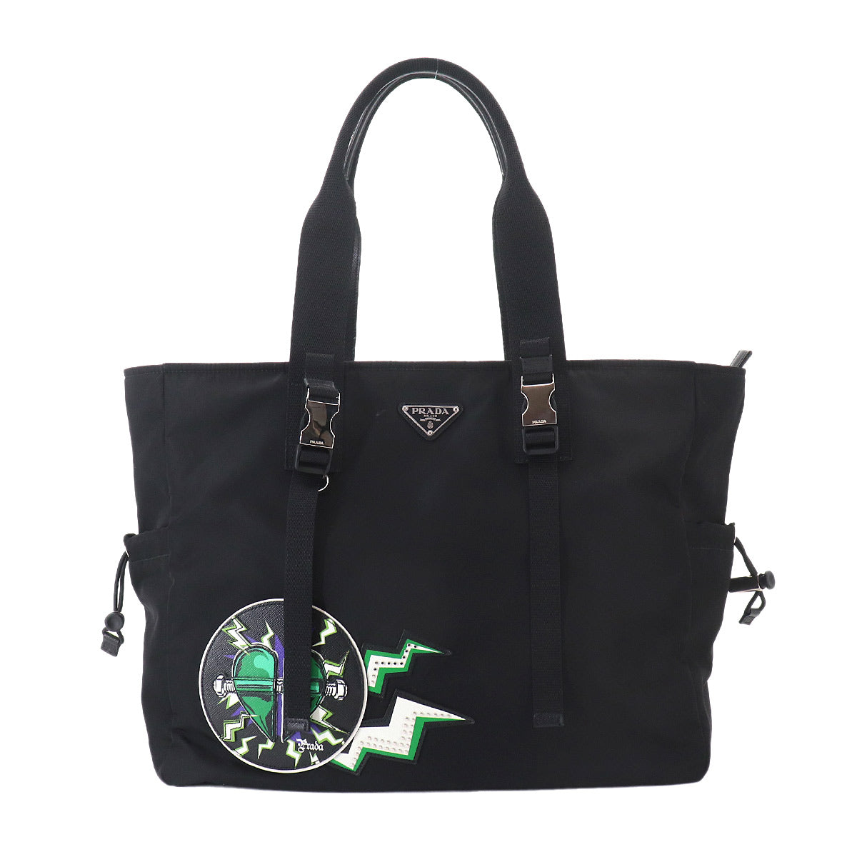Frankenstein Tote Bag Nylon Saffiano Leather Nero Black