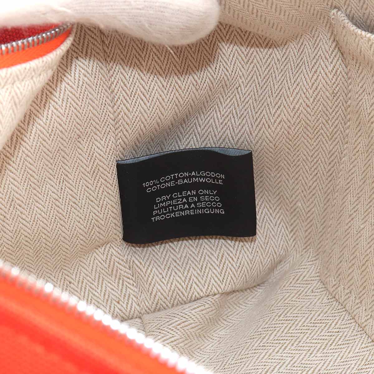 Bride a Brac PM Hand Bag Toile H Feu Orange Rouge H Pouch