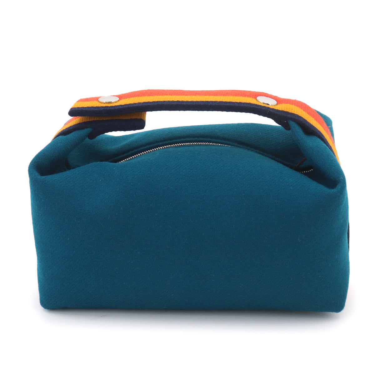 HERMES Bride a Brac PM Hand Bag Wool Bleu Paon Rocabar