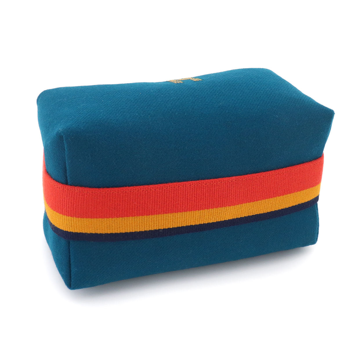 HERMES Bride a Brac PM Hand Bag Wool Bleu Paon Rocabar