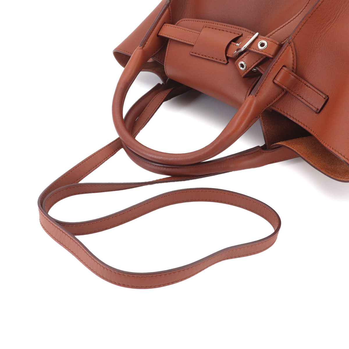 Big Bag Small With Longstrap Hand Shoulder Bag Leather Brown