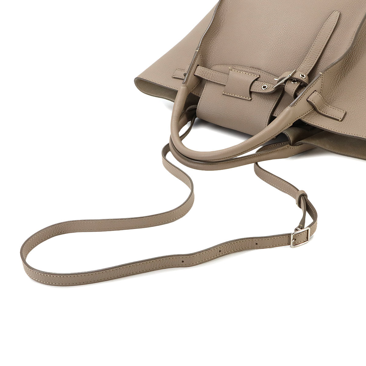 Big Bag Small With Longstrap Hand Shoulder Bag Leather Beige