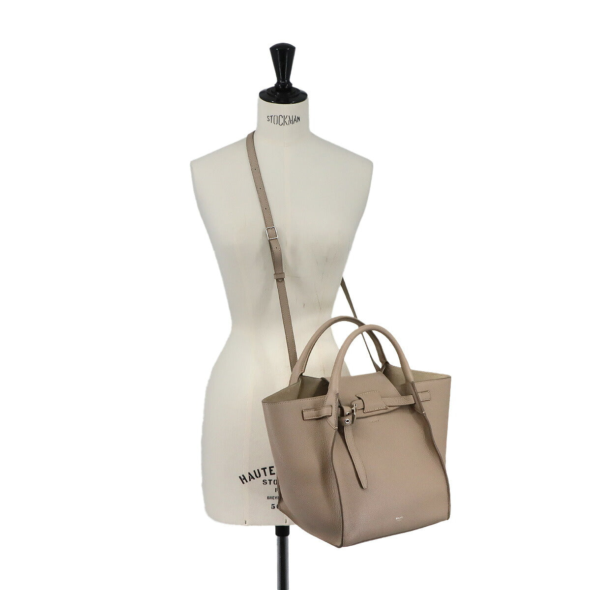 Big Bag Small With Longstrap Hand Shoulder Bag Leather Beige