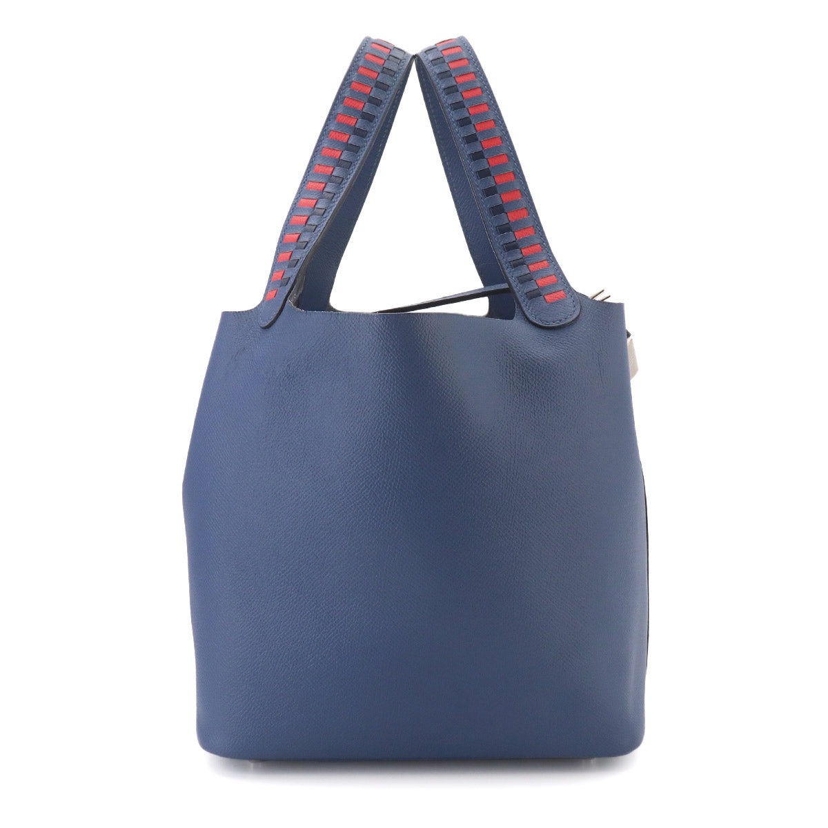 Picotin Lock MM Tressage Hand Bag Epsom Bleu Brighton Capucine